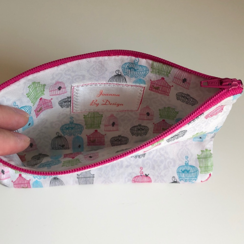 Handmade Birdcage Print Zip Pouch - Picture 2 of 2